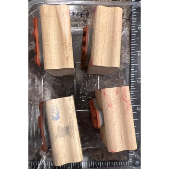 Stampin Up! 2003 Wood mounted Rubber Stamp set of 4 Let's Party - Picture 6 of 9